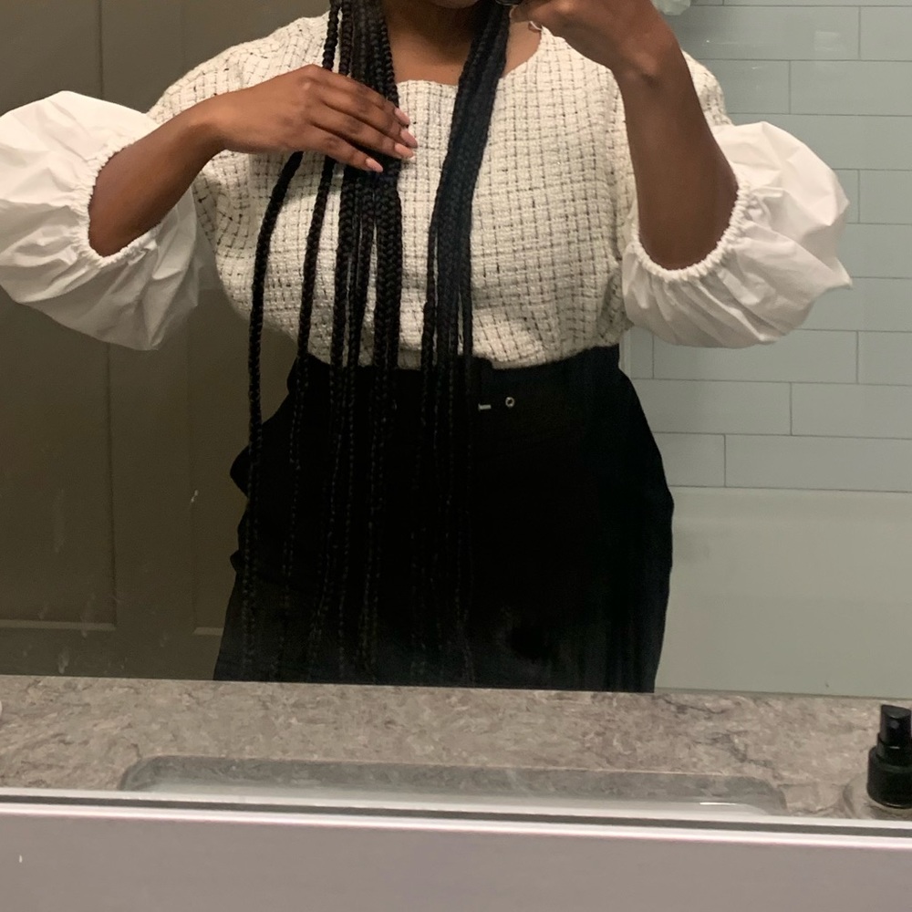 ZARA COMBINATION TEXTURED TOP